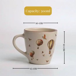 Kaffeebecher | Keramik Heißluftballon Vintage | 4er-Set