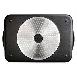 Asado de granito de estaño con tapa rectangular Grande 4.4 L, 35x22.5 cm