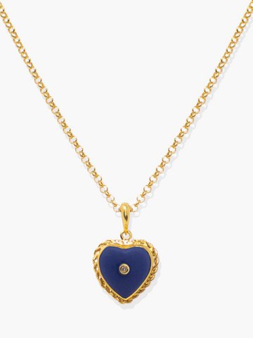 Lovelight vergulde ketting met blauw hart