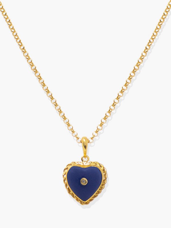 Lovelight vergulde ketting met blauw hart