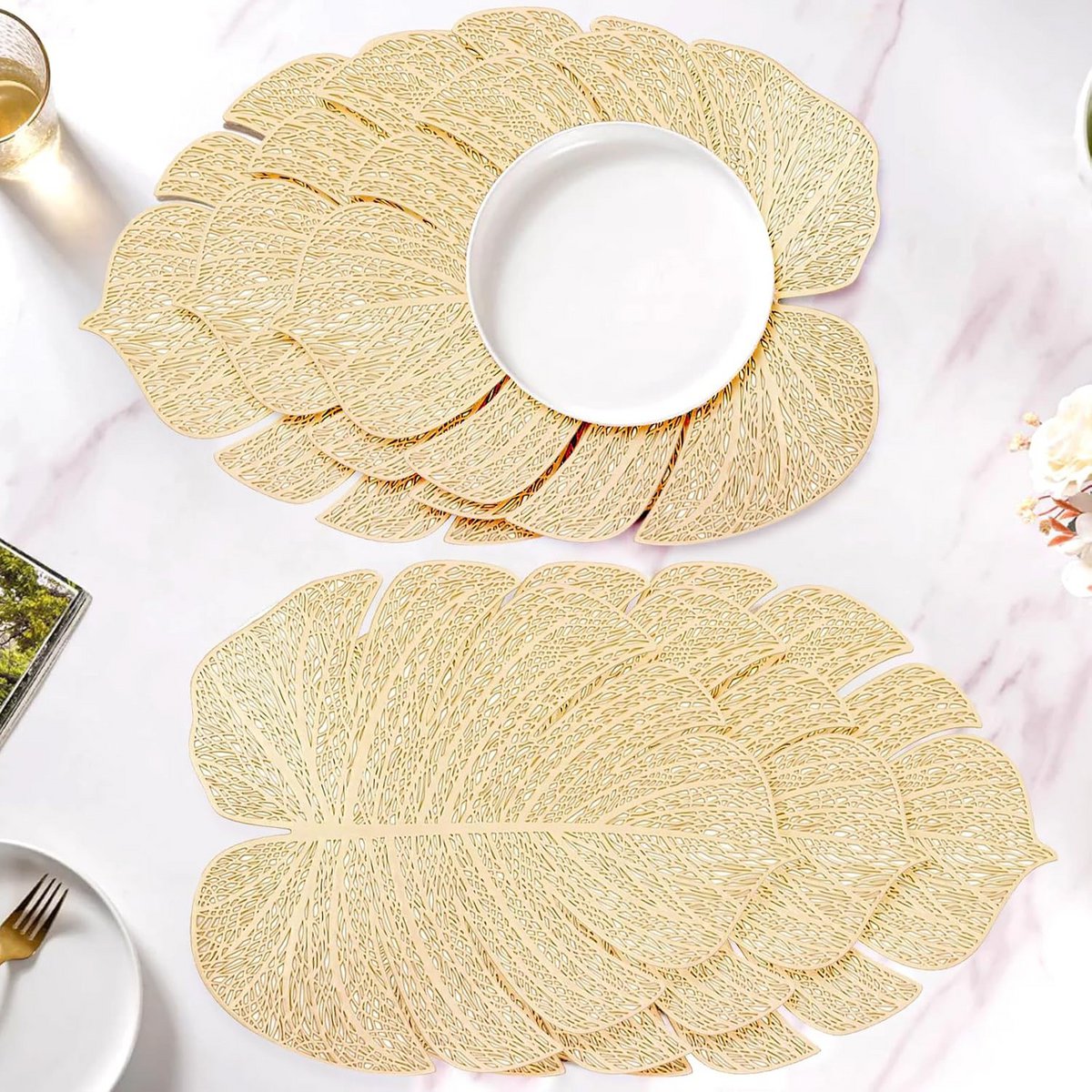 Manteles individuales | Mesa Hoja De PVC Resistente Al Calor Antideslizante | 45x36cm
