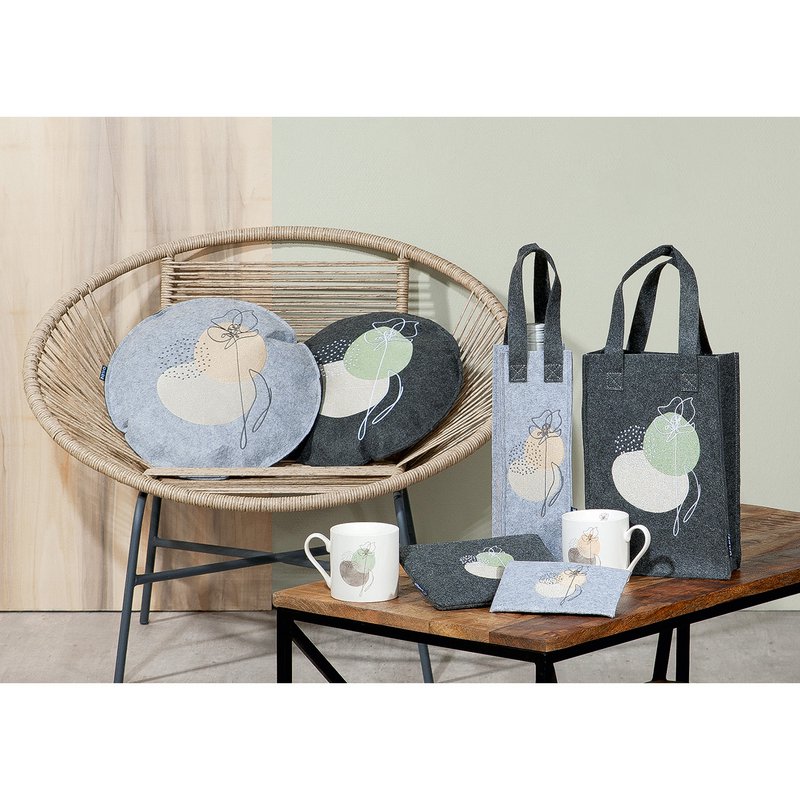 Filz Geschenktasche "One Line Flower" VE 8 so