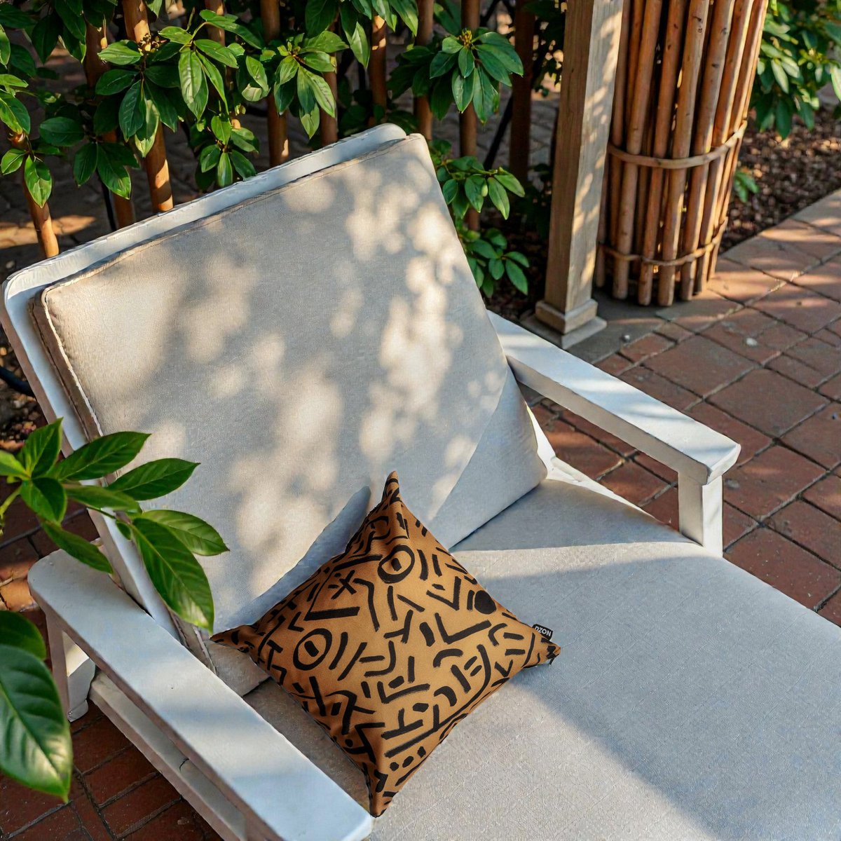 Housse de coussin extérieur jaune moutarde - 40 x 40 - Design by Willis