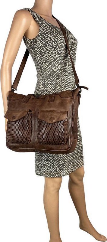 Borse da donna borsa a tracolla grande sacca per la pelle in pelle scuro marrone scuro
