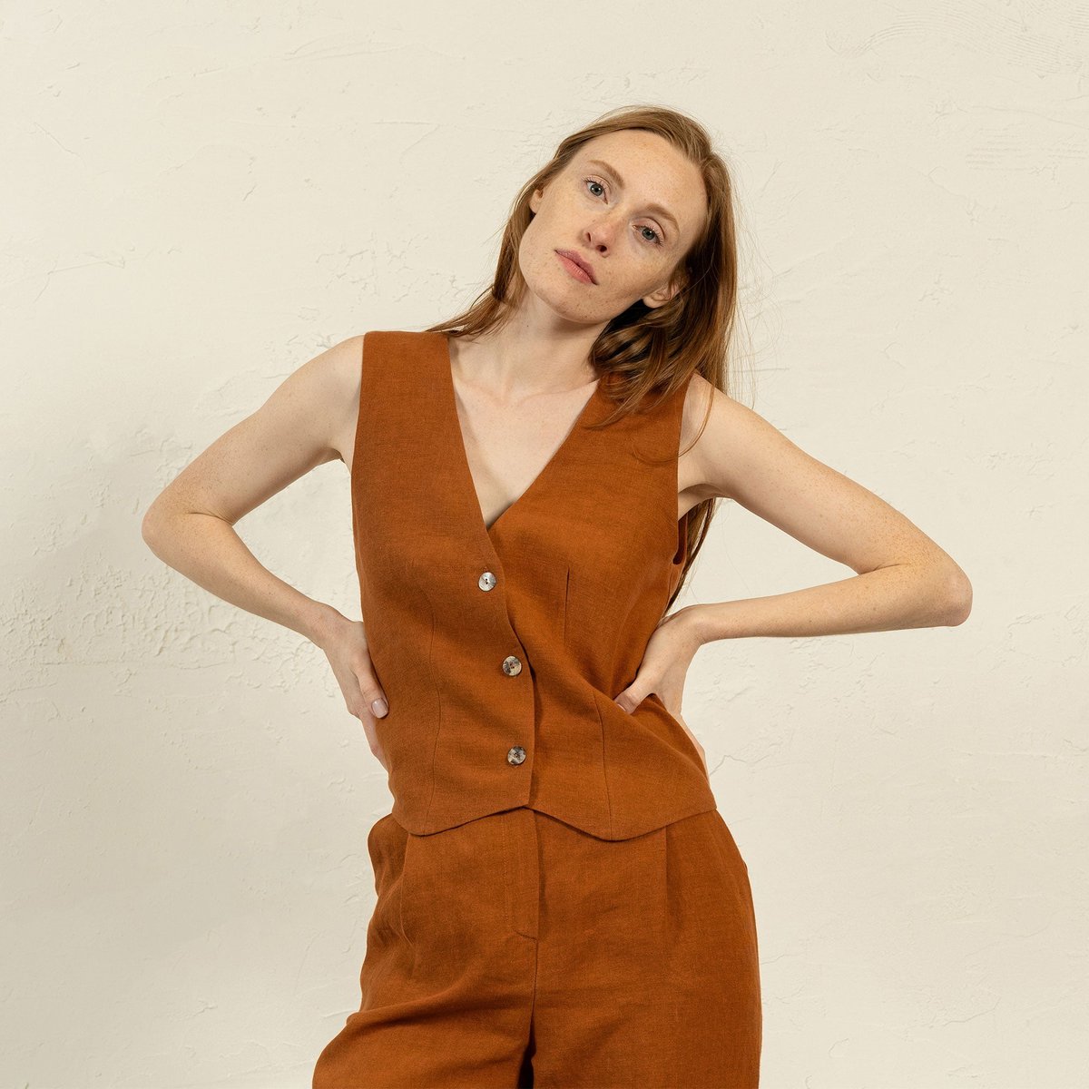 Linnen vest Ava