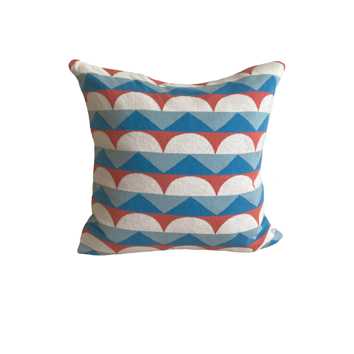 Toby Pillow-Cover Blue, Soft Jacquard Knitted Cotton