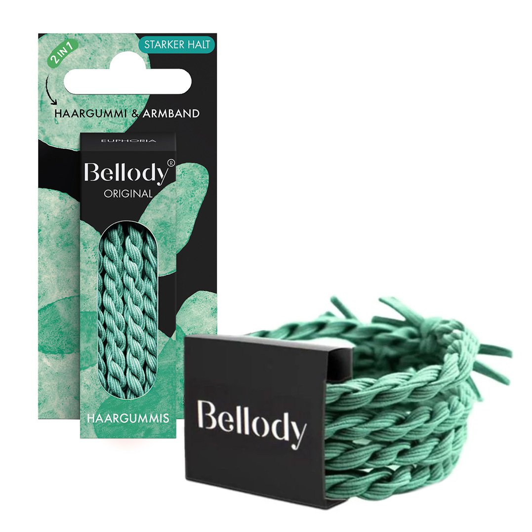 Haargummis Mint - Bellody®(4 Stk.) - Stylisch geflochtene Haargummis