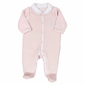 Sophie die Giraffe Playsuit mit Kragen Samtrosa 0M- 50cm