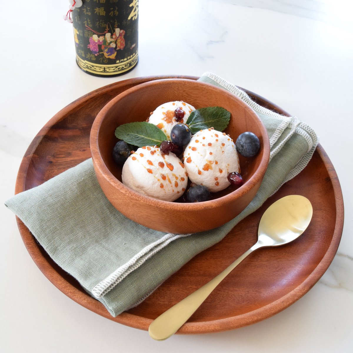 Handmade Tableware - Dessert Bowl - Ø12 cm - Eco-friendly - Khaya Wood