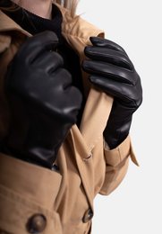 LIZ - Haarschaf Lederhandschuhe mit Kaschmir - Wolle Fütterung - Touchscreenfunktion
