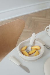 Juego de Cubiertos de Silicona y Acero Inoxidable - Beige Ostra