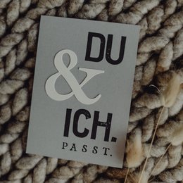 Stamped Postcard "Du & ich"