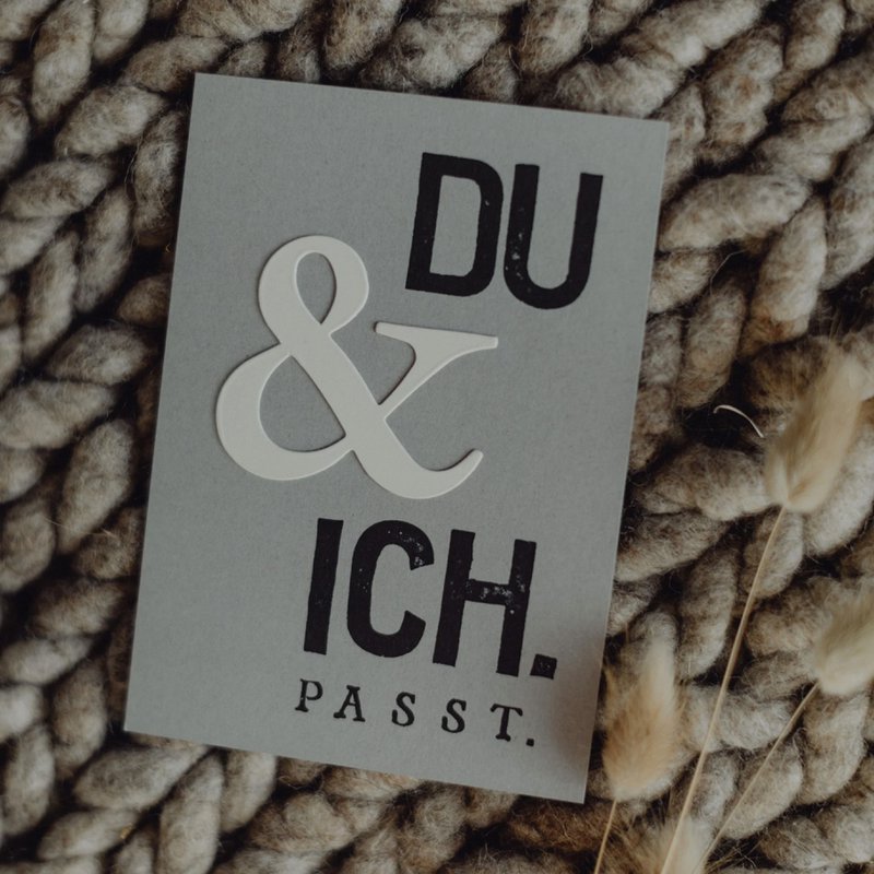 Stamped Postcard "Du & ich"