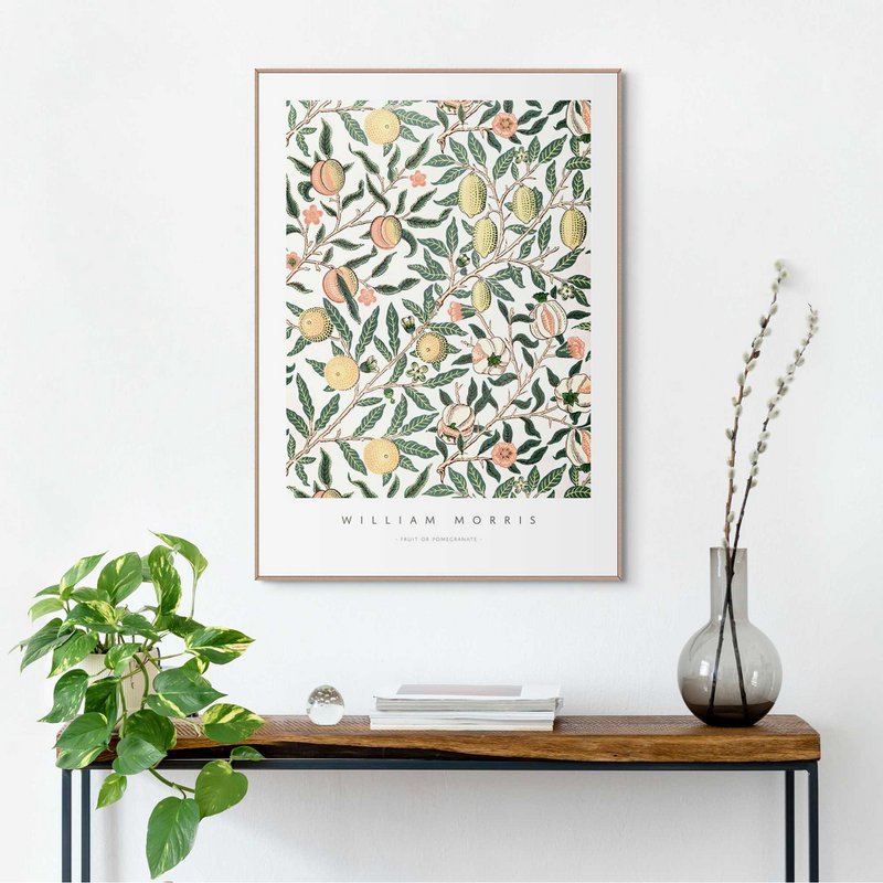 Painting Slim Frame William Morris - fruit or pomegranate 70x50