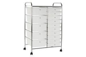 METAL PVC DRAWER CABINET 63X39X97 WHITE PB185568