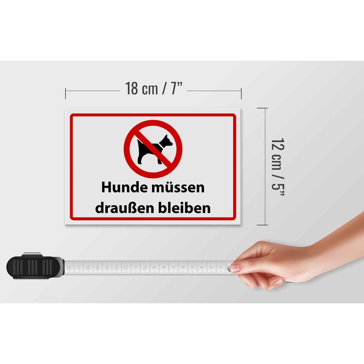 Tin sign notice 18x12cm dogs must stay outside decoration
