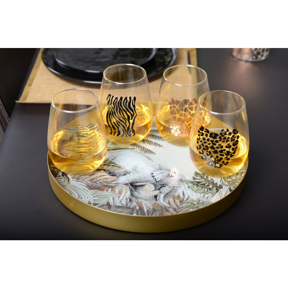 Kenya Elephant Round Tray