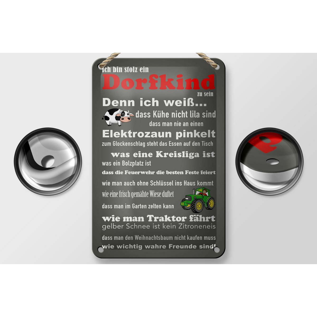 Blechschild Spruch 12x18cm ich bin stolz Dorfkind zu sein Dekoration