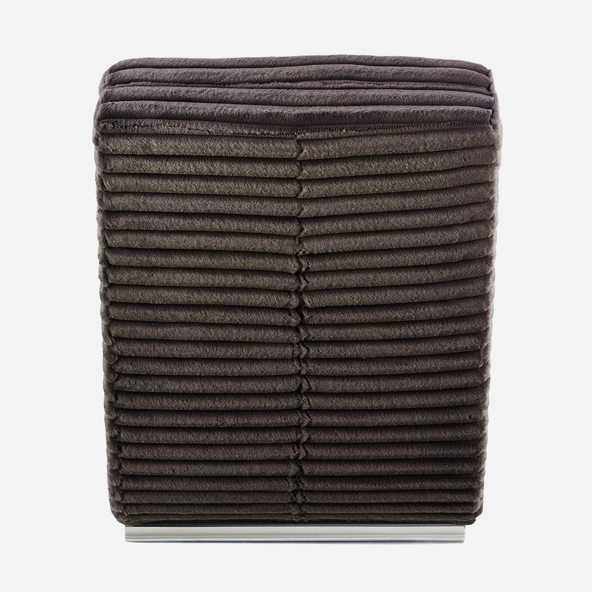Chaiselongue Plüsch-Cord Schwarz
