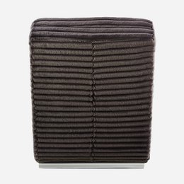 Chaiselongue Plüsch-Cord Schwarz
