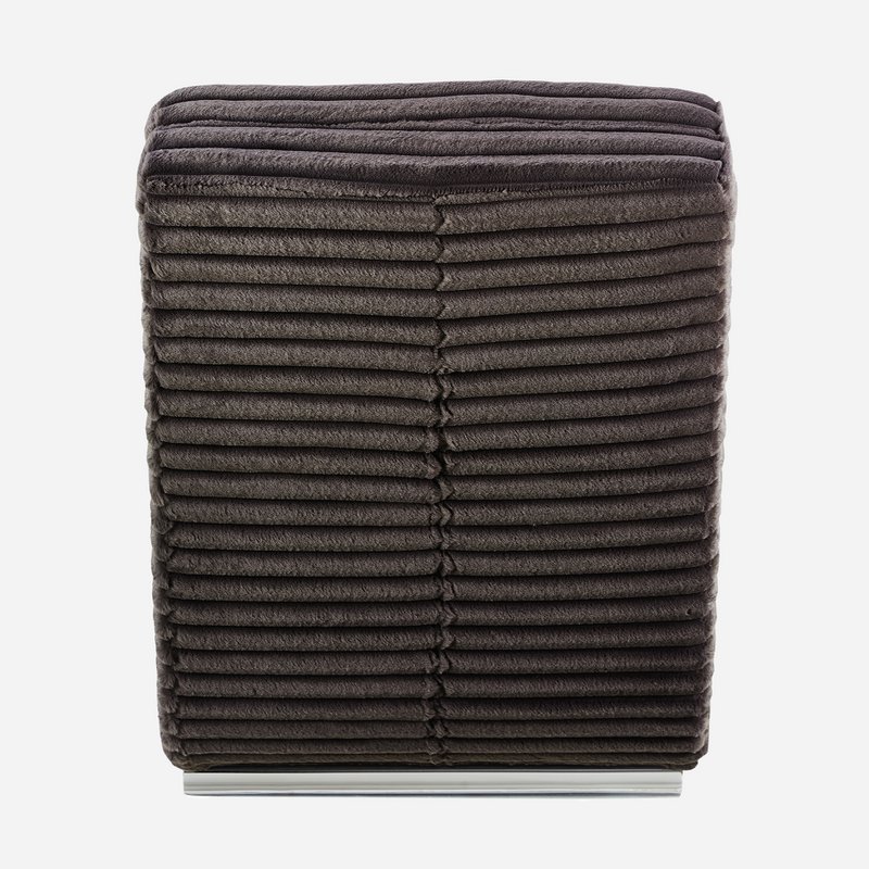 Chaiselongue Plüsch-Cord Schwarz