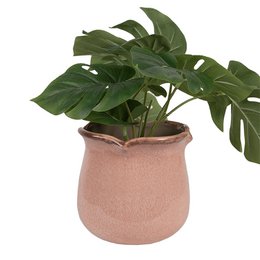 Flowerpot inside Ø 16x15 cm pink ceramic plant pot