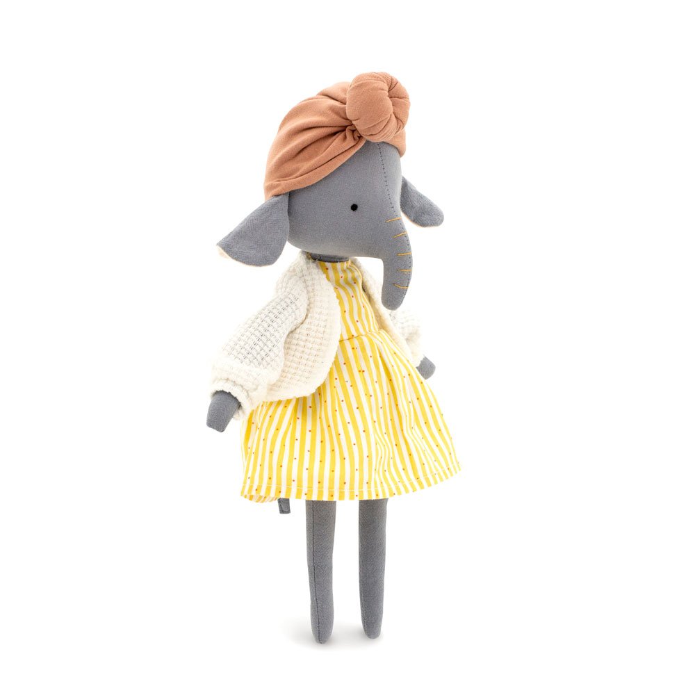 Peluche en coton, Cotti Motti, Alice l'éléphant (30cm)
