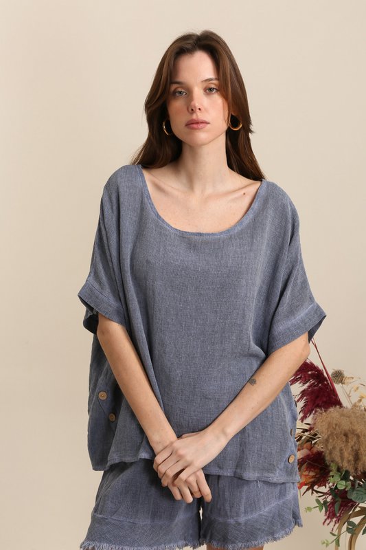 Blusa in lino RIF. 4649