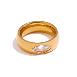 Gouden Kristallen Effen Gouden Ring
