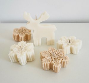 Hand poured candle snowflake