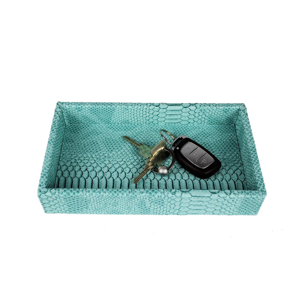 Petit plateau rectangulaire reptile turquoise