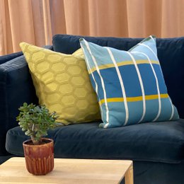 Alvin-Kissen Blau, weiche Jacquard-Strick-Baumwolle