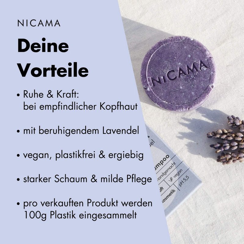 NICAMA - Festes Shampoo - Lavendel