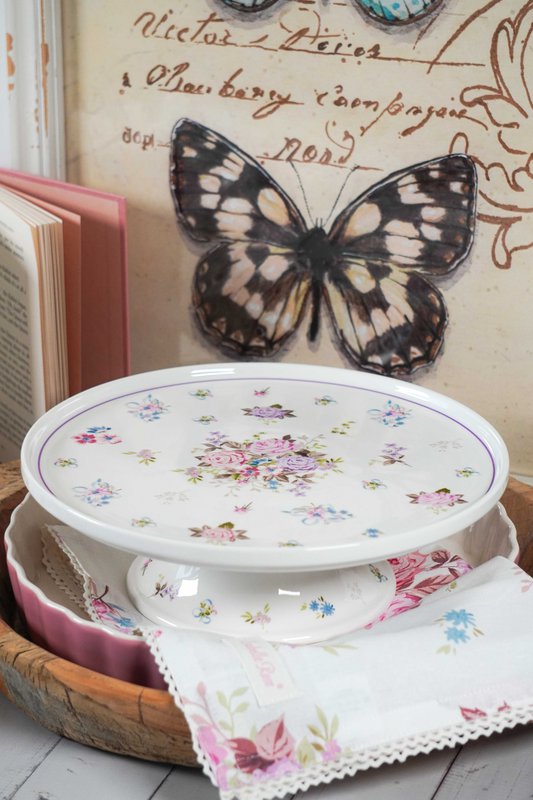 Porcelain cake stand Flora 25 cm Isabelle Rose