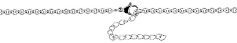 "Femine", accenterwtenketting van roestvrij staal, zilverkleurig, 45 cm