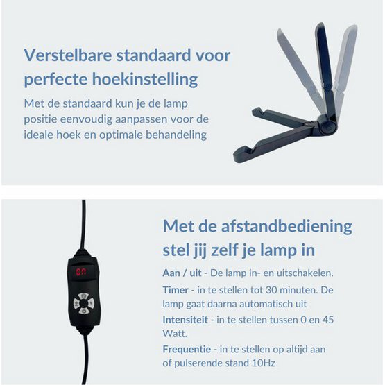 Multifunktionel terapilampe - rødt lys og infrarødt lys