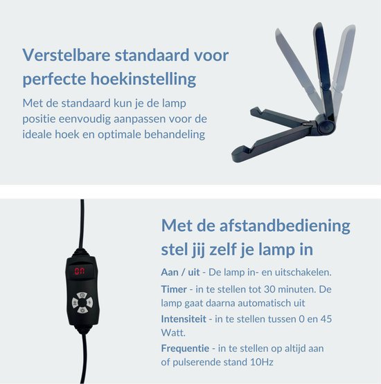 Multifunktionel terapilampe - rødt lys og infrarødt lys