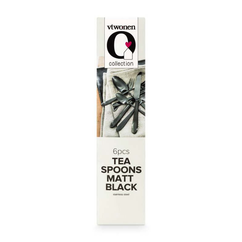 Set/6 Tea Spoons Matt Black