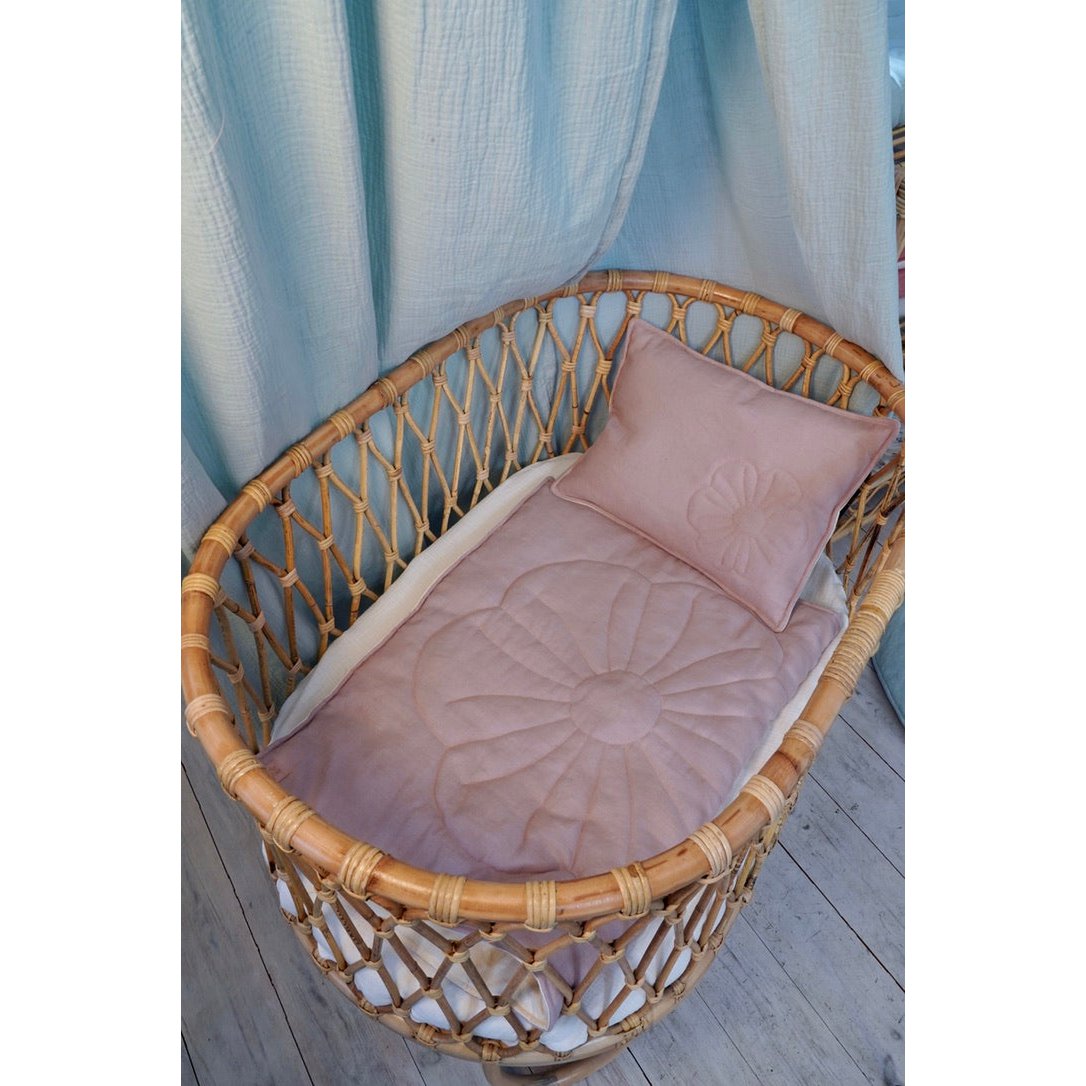 Linen bloom child cover set "Powder pink"