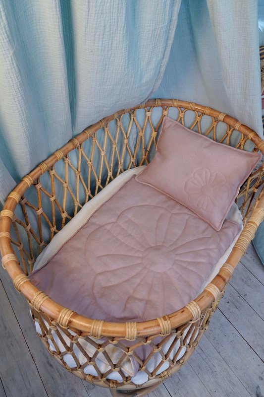 Linen bloom child cover set "Powder pink"