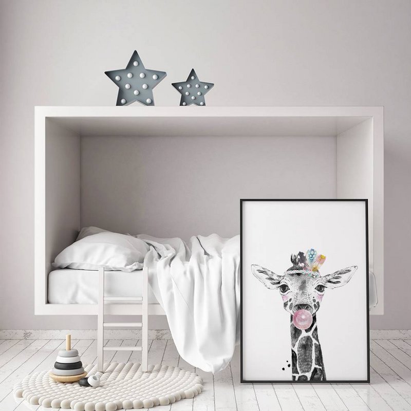 Poster della scuola materna della giraffa chewing gum