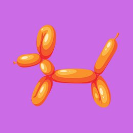 Forex tegeltje 10x10cm - Ballonhond - #101030403