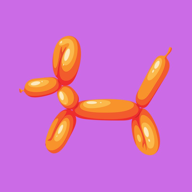 Forex tile 10x10cm - Balloon dog - %23101030403