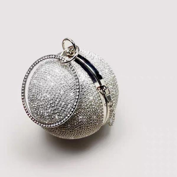 Luxe Ball Clutch-BlingBling Diamonds-Gold & Silver