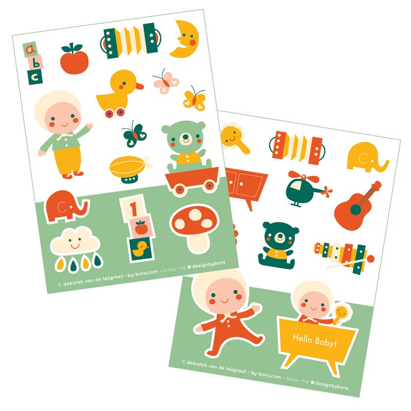 Sticker set - Hello Baby