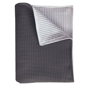 Kinderbettdecke Pique doppelseitige Anthra / weiß 100x150
