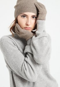 UNI 4 - Taupe 4-thread cashmere gloves