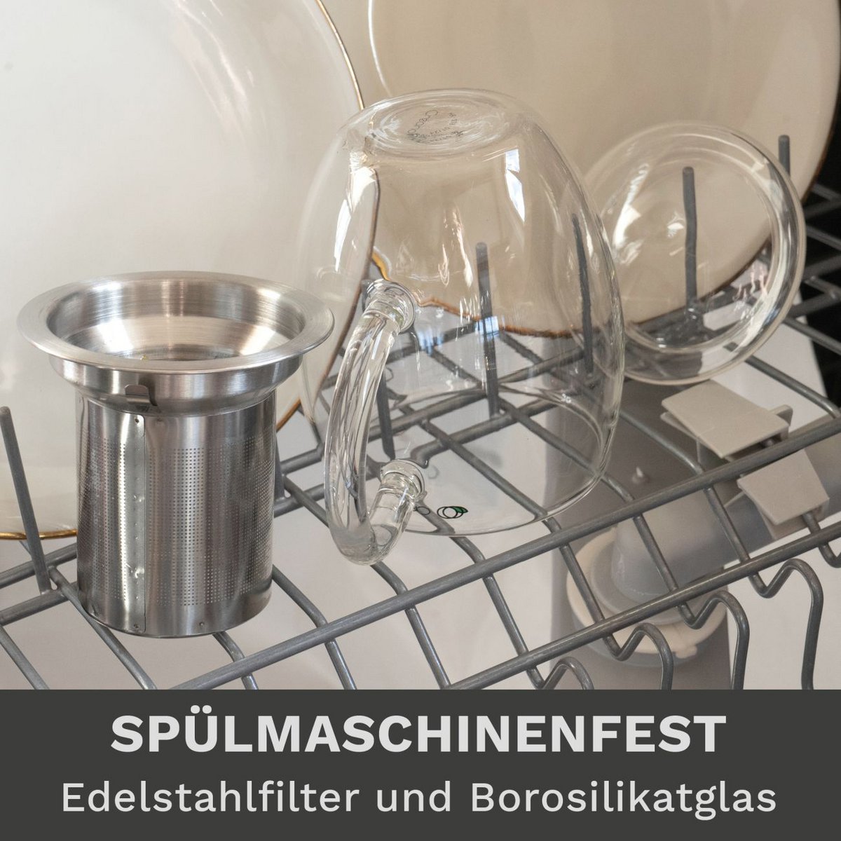 Verre à thé Creano tout-en-un 400 ml avec passoire