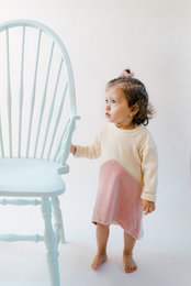Vestido suéter de manga larga sostenible | Malva natural | 100% algodón orgánico certificado GOTS