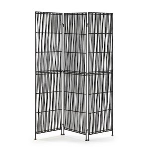 BIOMBO 140X2X178 MIMBRE NEGRO/METAAL NEGRO TH2997100